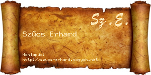 Szűcs Erhard névjegykártya