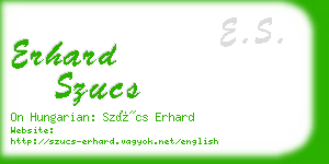 erhard szucs business card